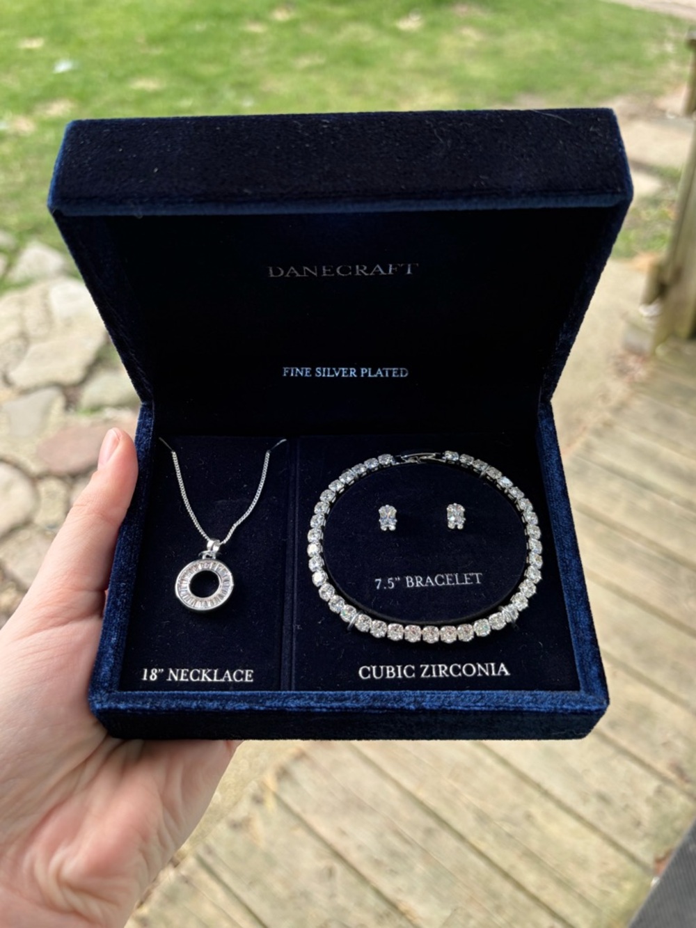 Danecraft Fine Silver Plated Cubic Zirconia Jewelry Set 💎